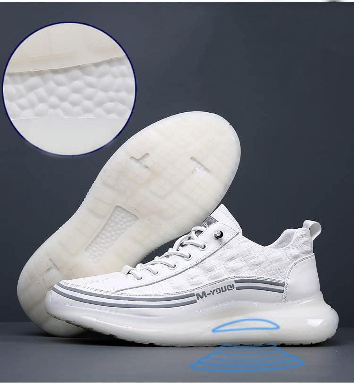 Men's Crocodile Print Leather Sneakers Soft Leather