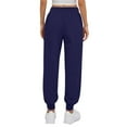 thumbnail image 4 of Tianiyouqing Womens Sweatpants High Waisted Drawstring Cinch Bottom Pull on Jogging Trousers Fall Stretchy Waist Fleece Lined Running Baggy Sweatpants Navy S, 4 of 4