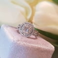 thumbnail image 3 of vylahjewellery Double Halo 925 Sterling Silver Proposal Ring Brilliant Round Cut Moissanite Engagement Ring Unique Wedding Bridal Ring for Her, 3 of 6