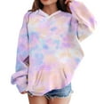thumbnail image 4 of YunPes Girls Sweatshirt Winter Tie Dye Retro Print Sweatshirt Long Sleeve Comfortable Cute Sweatshirt Boys Clothes Size 12-14 Youth, 4 of 7