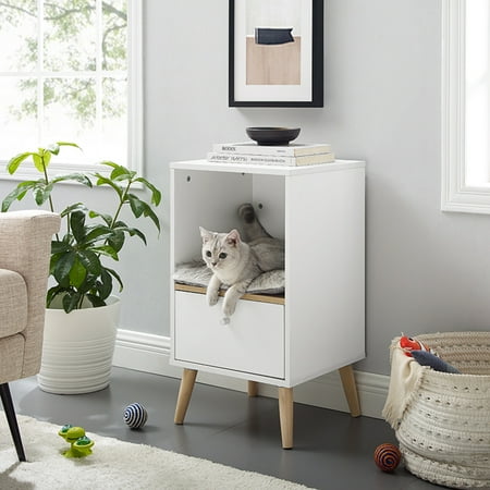 UPC: 0850018680738 | Sam s Pets Becky 28 White Single Rest Cat Tree With Drawer