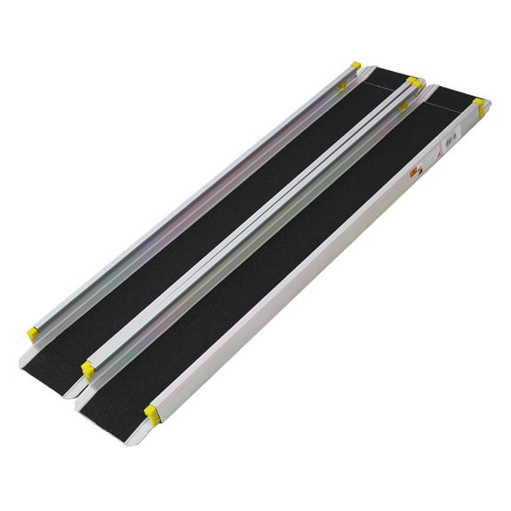 Wheelchair Ramps 7ft Telescoping Pair - Portable Aluminum Mobility Ramps for Wheelchairs, Scooters, and Rollators - 600lb Capacity