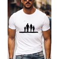 thumbnail image 1 of Family Pattern Print Crew Neck Short Sleeve T-shirt for Men, Casual Summer T-Shirt for Daily Wear And Vacation Resorts, 1 of 7