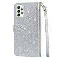 thumbnail image 5 of Feishell Compatible with Samsung Galaxy A53 5G Wallet Case,Glitter Sparkly Bling PU Leather Zipper Pocket with Credit Card Holder Slots Shockproof Magnetic Clasp Folio Flip Stand Phone Case,Silver, 5 of 7