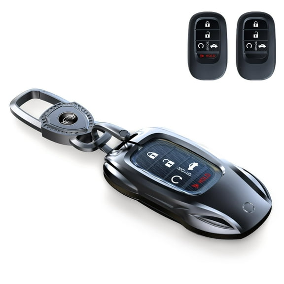 for Honda Key fob Cover with Keychain,Fit 2016-2022 2023 2024 2025 Civic Accord HR-V Pilot CR-V, Silicone