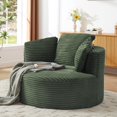 thumbnail image 5 of MAYEERTY Compressible Corduroy Round Lounge Sofa, Modern Couch with Spring Cushion for Apartment, 49*45*35"Green, 5 of 8