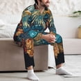thumbnail image 7 of Daiia Stained Glass Eagle USA for Men's Long-Sleeved Pajama Set – Soft & Comfortable Sleepwear Button-Up Pajamas Cozy Lounge Wear-, 7 of 7