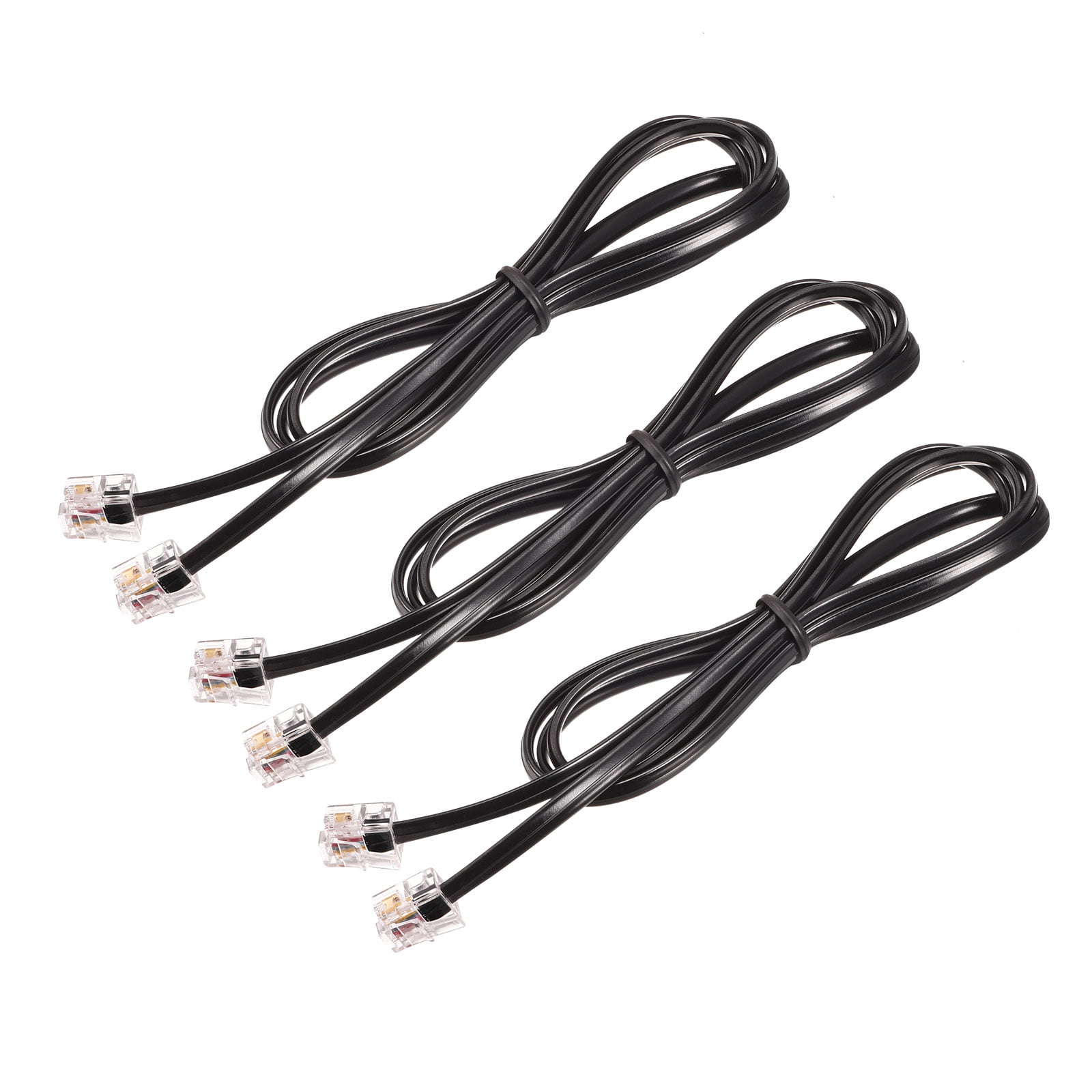 Uxcell Phone Extension Cord 3.28FT Telephone Cable Phone Line Cord RJ11