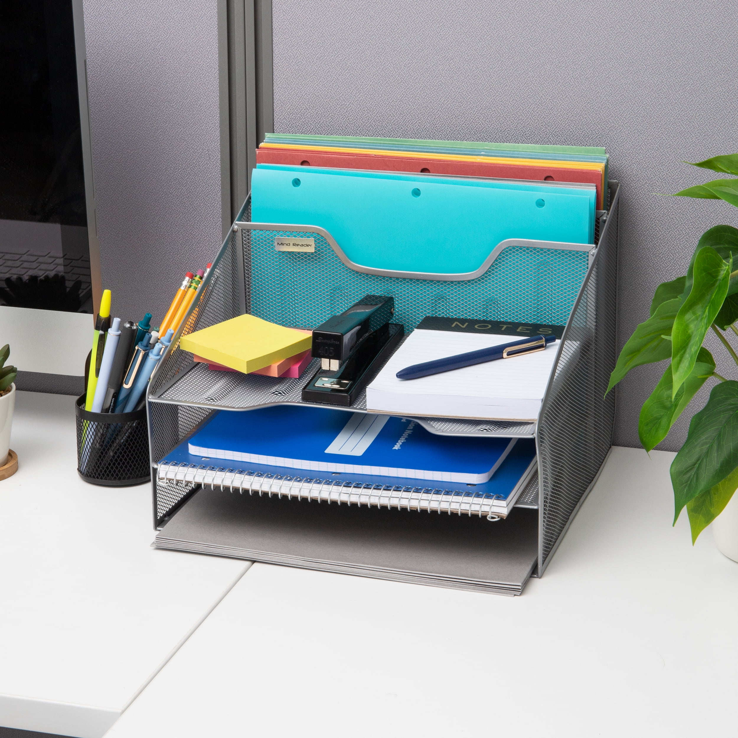 Mind Reader Mini Desk Supplies Office Supplies Organizer, 3