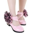 thumbnail image 2 of IROINNID Dancing Shoes for Girls PU Flower Buckle Low Heel Soft Sole Shoes Big Wedding Flat Shoes, 2 of 6