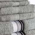thumbnail image 4 of Mainstays 6 Piece 100% Cotton Towel Set, 2 Striped Bath , 2 Hand and 2 Washcloths,Super Soft and Highly Absorbent basic Premium Towel Set, for Bathroom, Hotels, Spa and Gym – Grey, 4 of 7