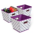 thumbnail image 1 of Target Marketing 44025 Modèle de Bac de Rangement Pliable Gris&44; Blanc & Violet - Pack de 3, 1 of 1