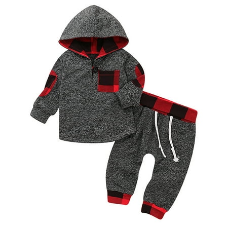

Kids Baby Boy Girl Hooded Top Pullover Sweatshirt Sweat Pants Leggings Christmas Fleece Outfit Clothes