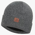 thumbnail image 3 of Beanie Hat Warm Unisex Solid Color Knit Cuffed Beanie Hat Watch Cap for Winter, 3 of 10