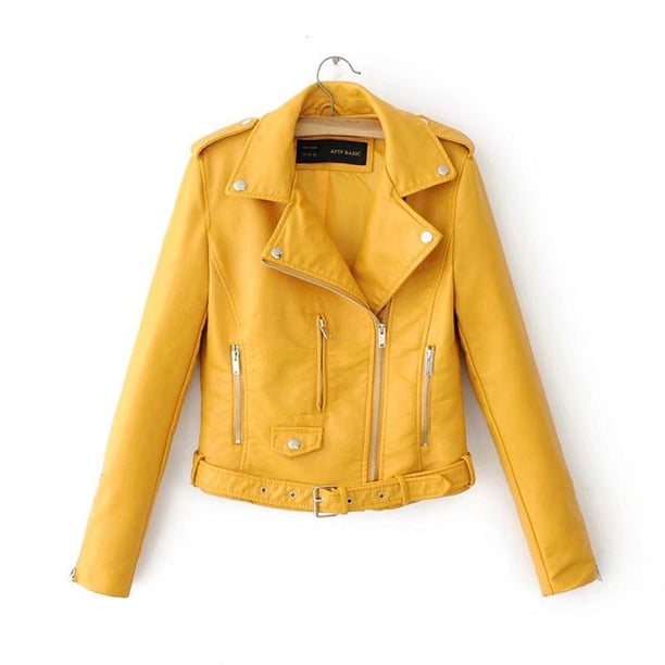 Puntoco Mujer Señoras Solapa Motor Chaqueta Abrigo Zip Biker Corto Punk Cropped tops Puntoco Puntoco-1382