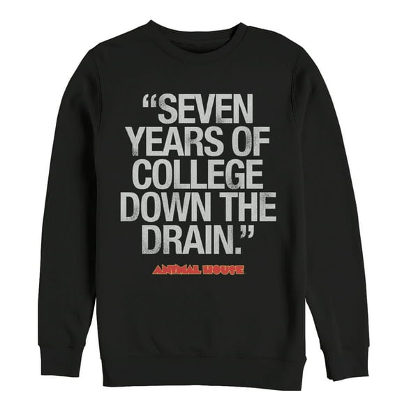 Men's Animal House Bluto 7 Years of College Sweatshirt Black Large