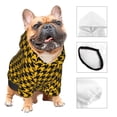 thumbnail image 3 of Balery Retro Yellow and Black Houndstooth Sudadera con Capucha para Perros Pequeños – Ropa para Mascotas, Disfraz para Perros y Gatos, Ideal para Fiestas y Cosplay-XX-Large, 3 of 7