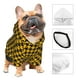 thumbnail image 3 of Fotbe Retro Yellow and Black Houndstooth Sudadera con Estampado para Perros Pequeños – Suéter con Capucha para Mascotas, Tela Suave de Forro Polar con Bolsillo-Small, 3 of 7