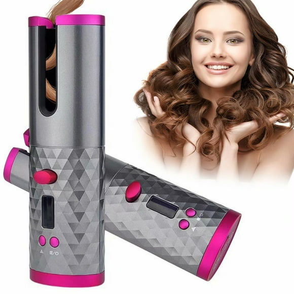 Cordless Auto Curler, Automatic Curling Iron, Rechargeable Auto Ceramic Barrel Hair Waves Curler with Auto Shut-Off Portable Curling Wand
