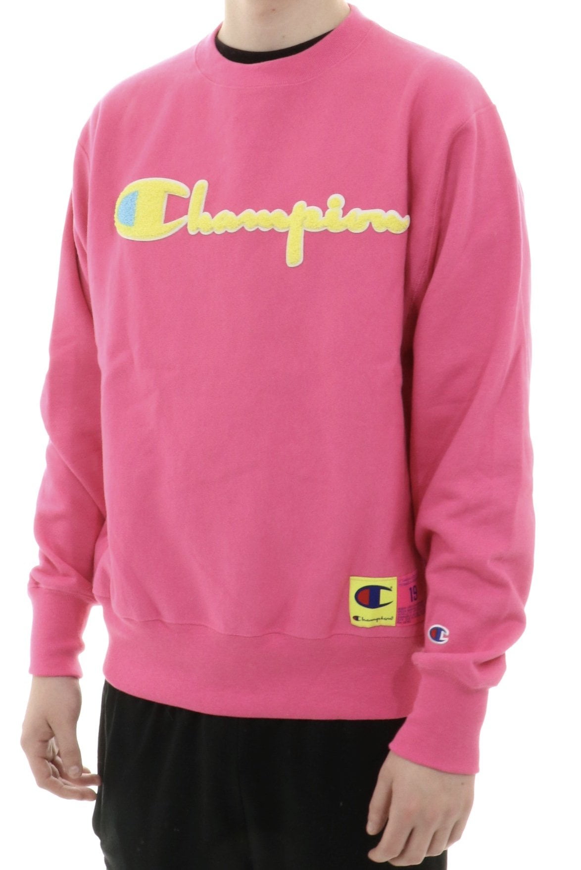 champion reverse weave crew chenille logo