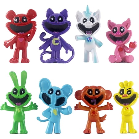 GSMD Smiling Critters PVC Action Figure Set – 8-Piece Horror Smile Animal Toys for Kids & Collectors