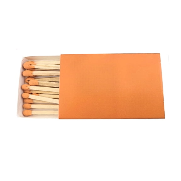 Party Favors Plus Wooden Matches with Orange Tips, Plain Orange Cover Box, 50 Count