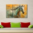 thumbnail image 3 of Canvas Wall Art White Brown Horse Canvas Pictures Wall Decor Farmhouse Animals Canvas Painting Rustic Artwork Canvas Prints Living Room Bedroom Bathroom Office Home Wall Decoration Unframed, 3 of 6