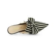 thumbnail image 4 of BLISSFUL STEP Mules à Talon Aiguille pour Femmes Bout Pointu à Rayures Nœud à Enfiler Chaussures Habillées Noir 7, 4 of 7