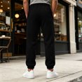 thumbnail image 6 of Mens Baggy Sweatpants Loose Fit Cotton Casual Comfy Stretch Wide Leg Sweat Pants with Pockets Black,XL, 6 of 7