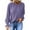 Purple, variant on Women's Long Sleeve Tops Casual Crewneck Keyhole Back Solid Color Loose Blouse T Shirts Tunics with Smocked Cuffs