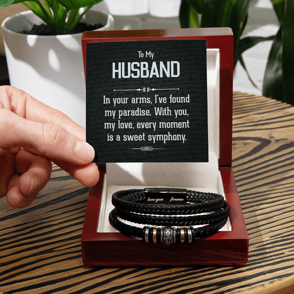 To My Husband In Your Arms Love You Forever Bracelet