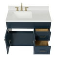 thumbnail image 6 of Ariel Hamlet 42 In. Left Offset Rectangle Sink Bathroom Vanity With Carrara White Quartz Countertop 1.5 Edge In Midnight Blue, 6 of 11