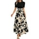thumbnail image 1 of Vestido de Manga Corta de Primavera de Impresión de Cintura Alta Cuello Redondo Vestido Casual, Vestido de Manga Corta de Moda de Poliéster para Mujeres, Lavado de Manos Verano, 1 of 6