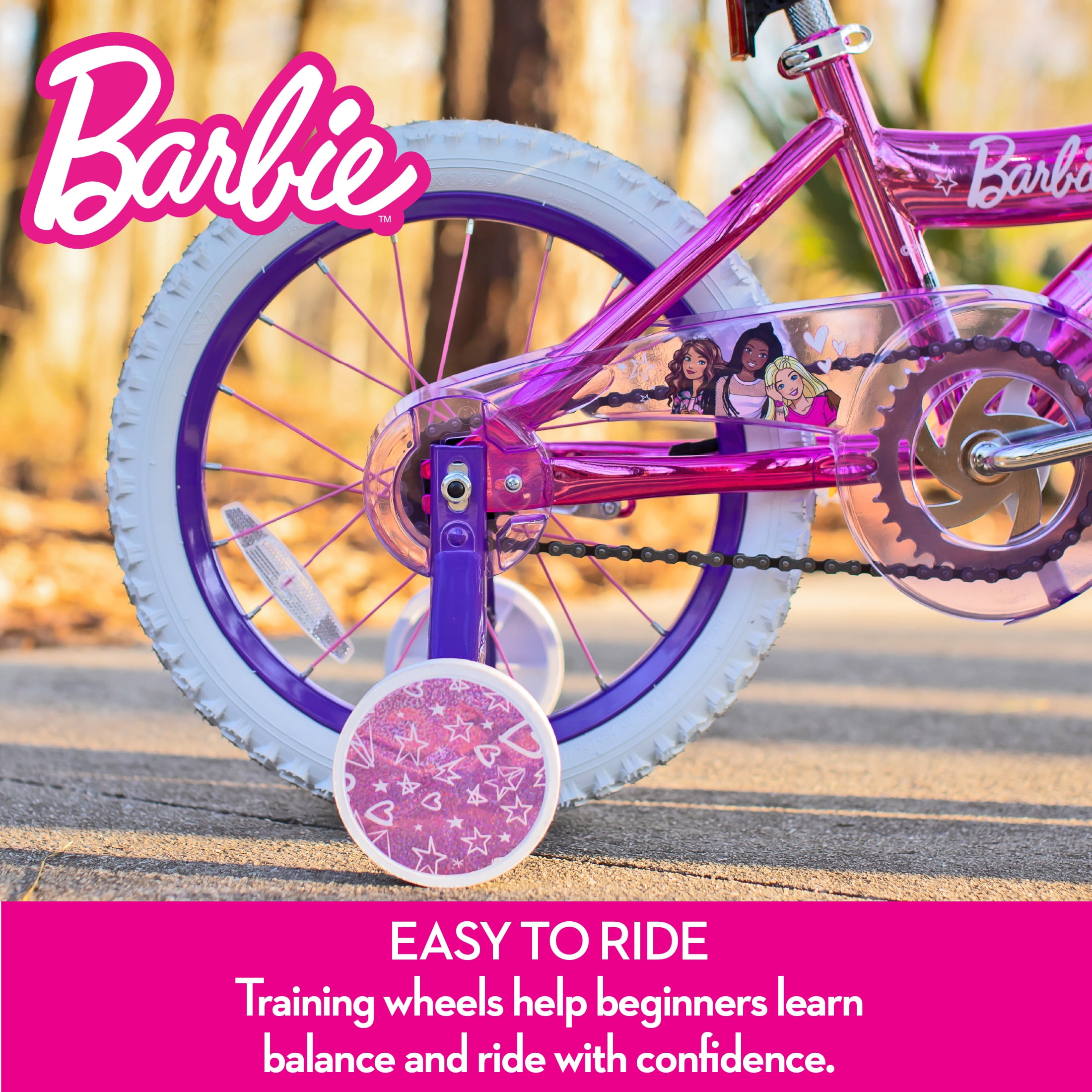Dynacraft Barbie Girls 16" BMX Bike, For Ages 5-7 Years, Pink