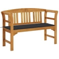 thumbnail image 2 of vidaXL Outdoor Patio Bench Garden Park Bench with Cushion Solid Wood Acacia, 2 of 72