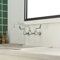 thumbnail image 6 of 2-Handle Commercial Sink Faucet with 12" Swivel Spout 8" Center Wall Mount Kitchen Faucet In Polished Chrome, 6 of 14