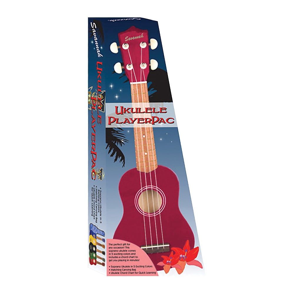 Savannah Color Ukulele with Bag, Red Multi-Colored