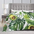 thumbnail image 4 of Kll Fleece Blanket Plush Throw Blanket Watercolor Green Tropical,Soft Fuzzy Cozy Flannel Blanket For Couch Sofa Bed.(80"X60"), 4 of 9