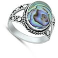 thumbnail image 4 of CHOOSE YOUR COLOR Chunk Bali Abalone Wholesale Ring .925 Sterling Silver Band Jewelry Female Size 6, 4 of 4