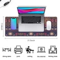 thumbnail image 5 of Long Mouse Pads for Desk,Purple Boho Tribal Floral and Mandalas Desk Mats on Top Of Desks, Desk Mouse Pad Extra Large with 3mm Non-Slip Base and Stitched Edge for Gaming,Work,Home 31.5"x11.8", 5 of 5