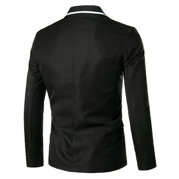 Abrigo de traje pequeño de un botón de una sola fila delgado informal de manga larga para hombre Pompotops oipoqjl21804