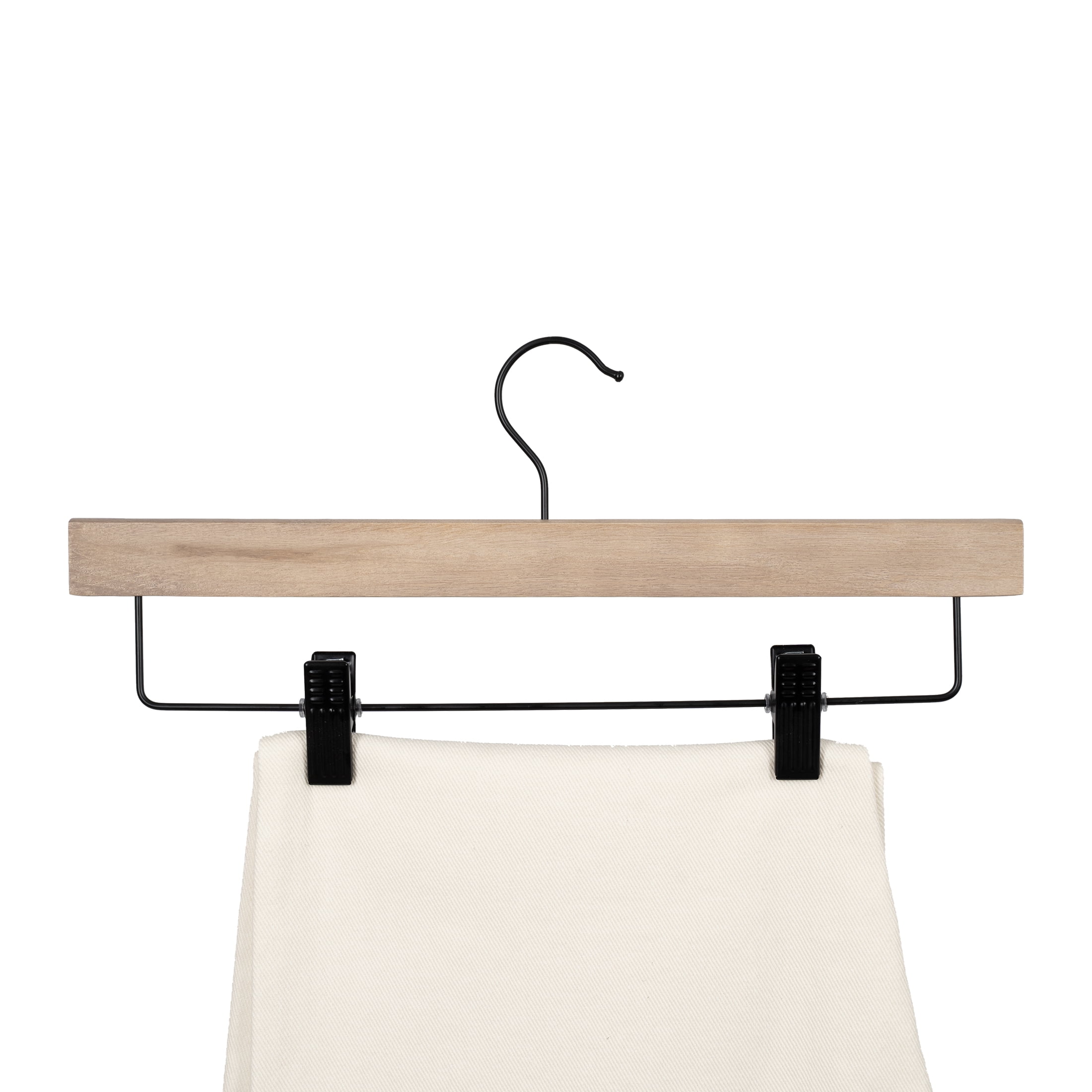 (5 pack) Better Homes & Gardens 3-Pack Wood Pant Hangers, Natural Wood