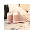 thumbnail image 6 of Daeful Ladies Winter Boots Casual Ankle Booties Plush Lined Combat Boot Slip Resistant Lug Sole Short Bootie Women Comfortable Shoes Pink With Lined 7.5, 6 of 9