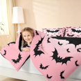 thumbnail image 5 of Homewish Scary Bat Silhouette Full Size Bedding Sets, Halloween Horror Full Size Bed in a Bag, Light Pink Black, Black Reversible 7 Pieces, 5 of 7