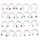 thumbnail image 2 of Pendientes de acrílico coloridos 20pcs Aro 18G Joyas para el cuerpo Perno prisionero para cejas - Estilo 2 Sunnimix Anillo de nariz de botón de herradura, 2 of 8