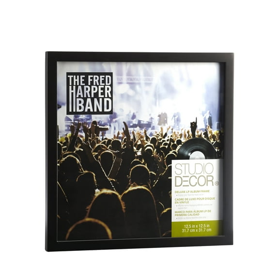 12.5" x 12.5" Black Deluxe LP Album Frame by Studio Decor