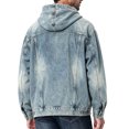 thumbnail image 5 of Turilly Hoodies Men Denim Hoodie Long Sleeve Casual Hooded Jacket With Front Pocket, 5 of 6