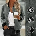 thumbnail image 2 of Horkkom Zip Up Jackets for Women Long Sleeve Waterproof Jackets Fall Casual Crop Outerwear XL, Gifts for Women, 2 of 9
