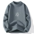 thumbnail image 5 of Men's Thermal Casual Printing Round Neck Solid Color Knit Sweater, 5 of 5