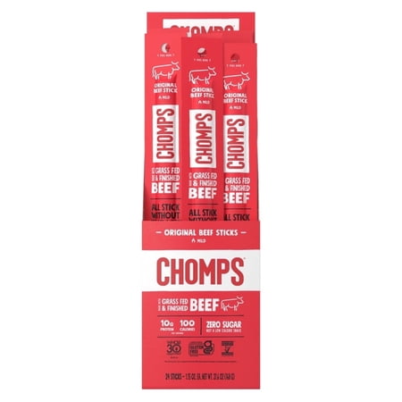 Chomps Grass-Fed and Finished Original Beef Sticks (24 Count)